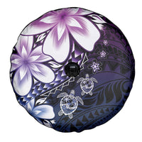 Polynesia Romantic Valentine Spare Tire Cover Sea Turtle Couple With Purple Gradient Plumeria LT05 - Polynesian Pride