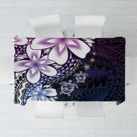 Polynesia Romantic Valentine Tablecloth Sea Turtle Couple With Purple Gradient Plumeria LT05 Purple - Polynesian Pride