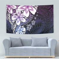 Polynesia Romantic Valentine Tapestry Sea Turtle Couple With Purple Gradient Plumeria LT05 - Polynesian Pride