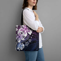 Polynesia Romantic Valentine Tote Bag Sea Turtle Couple With Purple Gradient Plumeria LT05 - Polynesian Pride