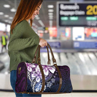 Polynesia Romantic Valentine Travel Bag Sea Turtle Couple With Purple Gradient Plumeria LT05 - Polynesian Pride