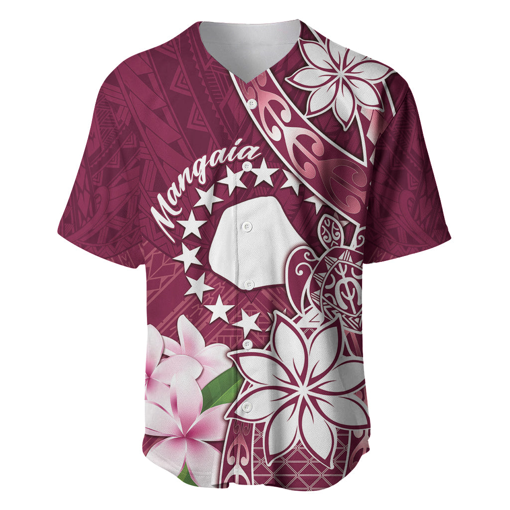 Personalised Cook Island Mangaia Gospel Day Baseball Jersey Floral Tribal Pattern