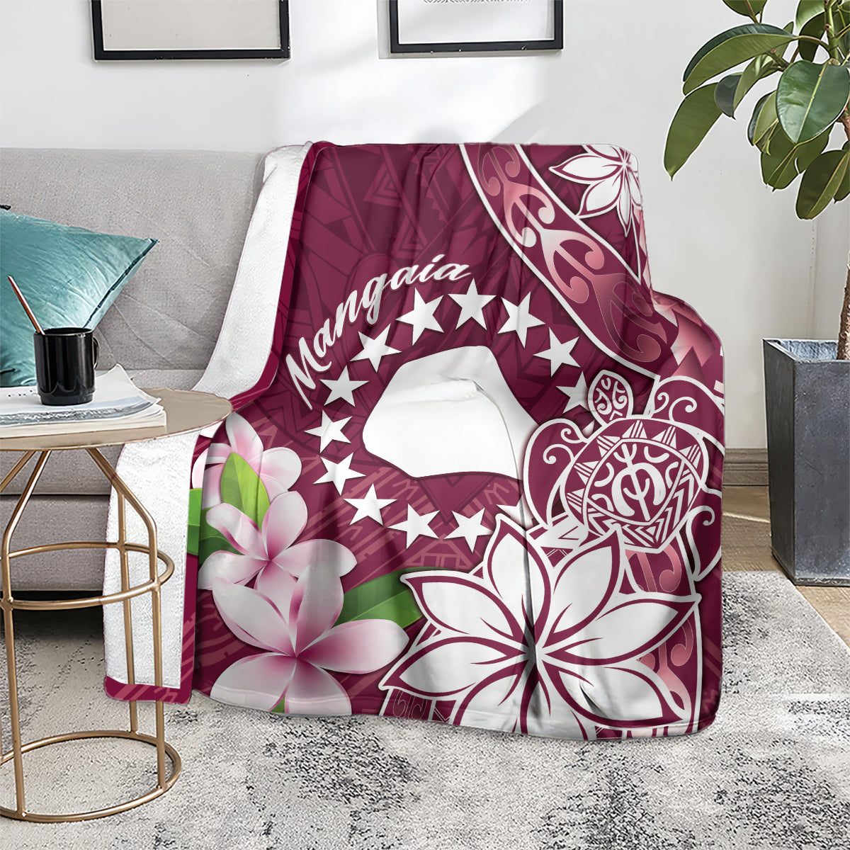Cook Island Mangaia Gospel Day Blanket Floral Tribal Pattern LT05 - Polynesian Pride