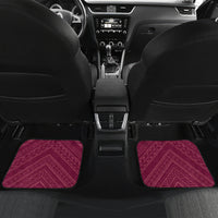 Personalised Cook Island Mangaia Gospel Day Car Mats Floral Tribal Pattern LT05 Set 2pcs - Back Maroon - Polynesian Pride