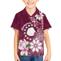 Personalised Cook Island Mangaia Gospel Day Family Matching Short Sleeve Bodycon Dress and Hawaiian Shirt Floral Tribal Pattern