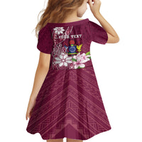 Personalised Cook Island Mangaia Gospel Day Family Matching Tank Maxi Dress and Hawaiian Shirt Floral Tribal Pattern