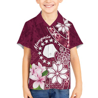 Personalised Cook Island Mangaia Gospel Day Family Matching Tank Maxi Dress and Hawaiian Shirt Floral Tribal Pattern