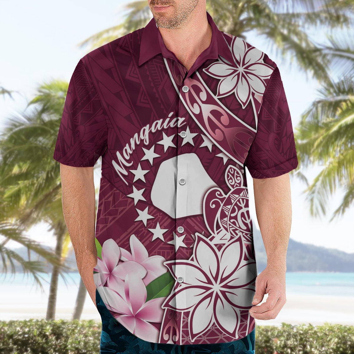 Personalised Cook Island Mangaia Gospel Day Hawaiian Shirt Floral Tribal Pattern LT05 - Polynesian Pride