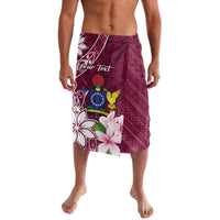 Personalised Cook Island Mangaia Gospel Day Lavalava Floral Tribal Pattern LT05 Maroon - Polynesian Pride