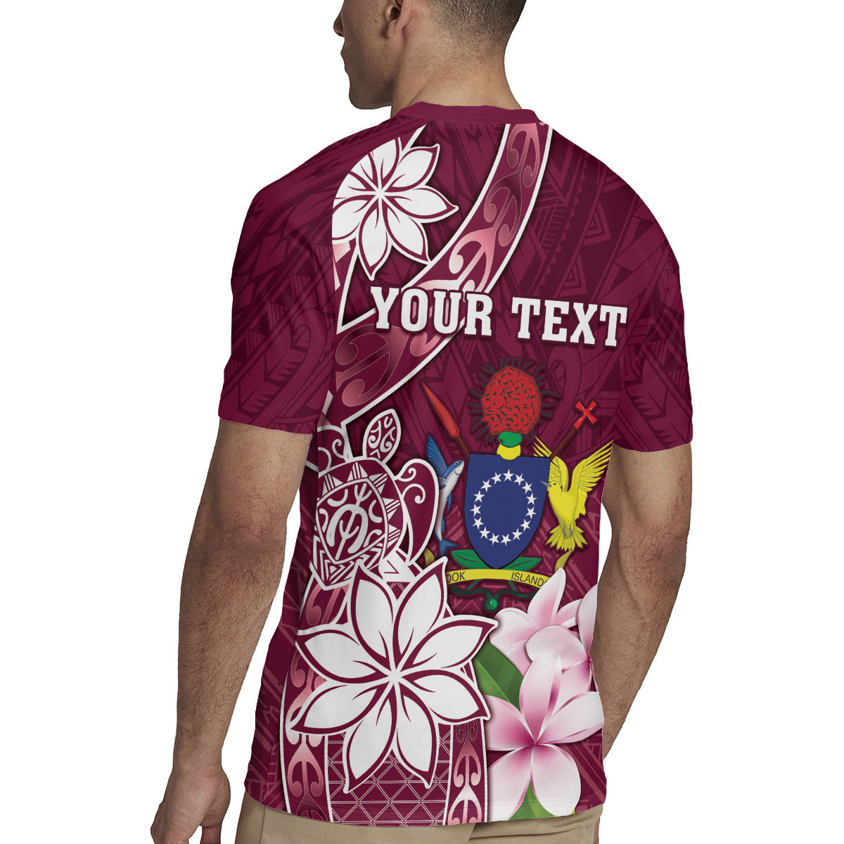Personalised Cook Island Mangaia Gospel Day Rugby Jersey Floral Tribal Pattern