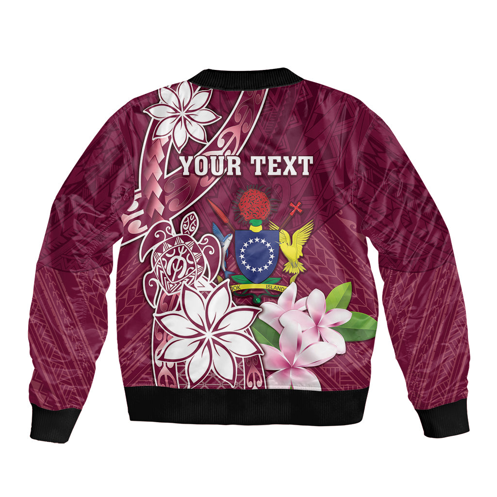 Personalised Cook Island Mangaia Gospel Day Sleeve Zip Bomber Jacket Floral Tribal Pattern LT05 - Polynesian Pride