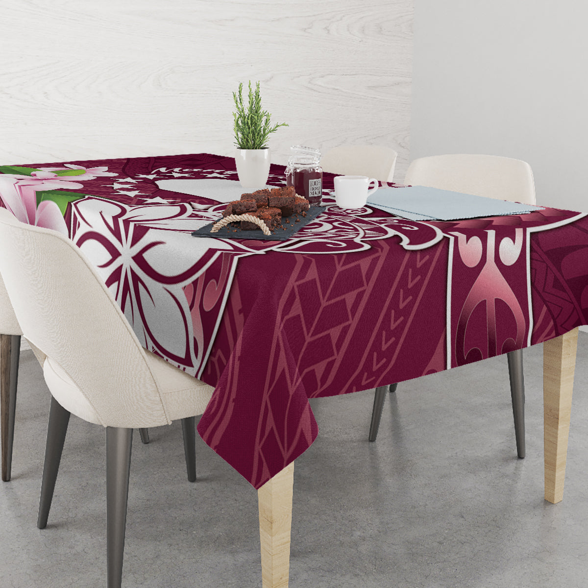Cook Island Mangaia Gospel Day Tablecloth Floral Tribal Pattern LT05 - Polynesian Pride