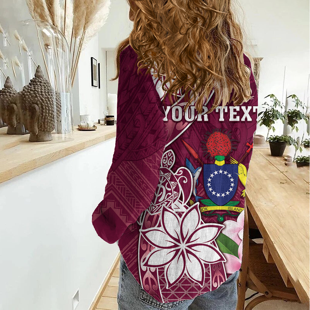 Personalised Cook Island Mangaia Gospel Day Women Casual Shirt Floral Tribal Pattern
