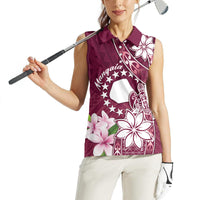 Personalised Cook Island Mangaia Gospel Day Women Sleeveless Polo Shirt Floral Tribal Pattern