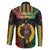 Vanuatu 44th Anniversary Independence Day Family Matching Long Sleeve Bodycon Dress and Hawaiian Shirt Melanesian Warrior With Sand Drawing Pattern