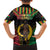 Vanuatu 44th Anniversary Independence Day Family Matching Off The Shoulder Long Sleeve Dress and Hawaiian Shirt Melanesian Warrior With Sand Drawing Pattern