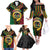 Vanuatu 44th Anniversary Independence Day Family Matching Off The Shoulder Long Sleeve Dress and Hawaiian Shirt Melanesian Warrior With Sand Drawing Pattern