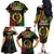 Vanuatu 44th Anniversary Independence Day Family Matching Off The Shoulder Long Sleeve Dress and Hawaiian Shirt Melanesian Warrior With Sand Drawing Pattern