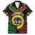 Vanuatu 44th Anniversary Independence Day Family Matching Off Shoulder Short Dress and Hawaiian Shirt Melanesian Warrior With Sand Drawing Pattern