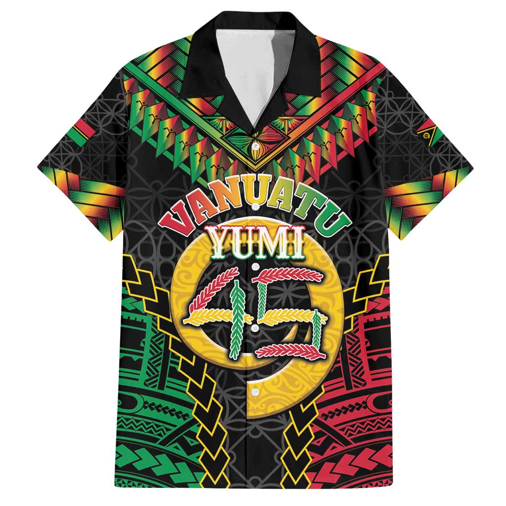 Vanuatu 45th Anniversary Independence Day Family Matching Puletasi and Hawaiian Shirt Melanesian Warrior With Sand Drawing Pattern LT05