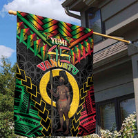Vanuatu 45th Anniversary Independence Day Garden Flag Melanesian Warrior With Sand Drawing Pattern LT05 - Polynesian Pride