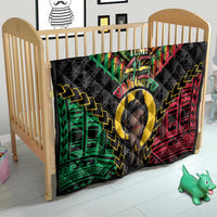 Vanuatu 45th Anniversary Independence Day Quilt Melanesian Warrior With Sand Drawing Pattern LT05