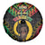 Vanuatu 44th Anniversary Independence Day Spare Tire Cover Melanesian Warrior With Sand Drawing Pattern