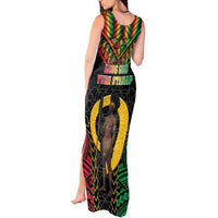 Vanuatu 45th Anniversary Independence Day Tank Maxi Dress Melanesian Warrior With Sand Drawing Pattern LT05 - Polynesian Pride