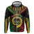 Vanuatu 44th Anniversary Independence Day Zip Hoodie Melanesian Warrior With Sand Drawing Pattern