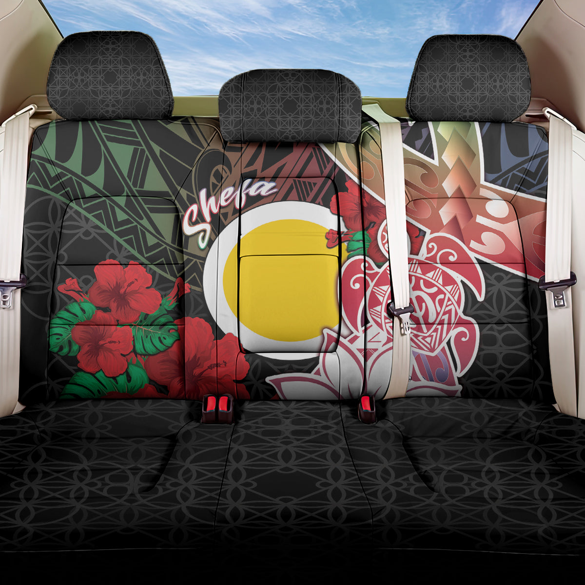 Vanuatu Shefa Day Back Car Seat Cover Floral Pattern LT05