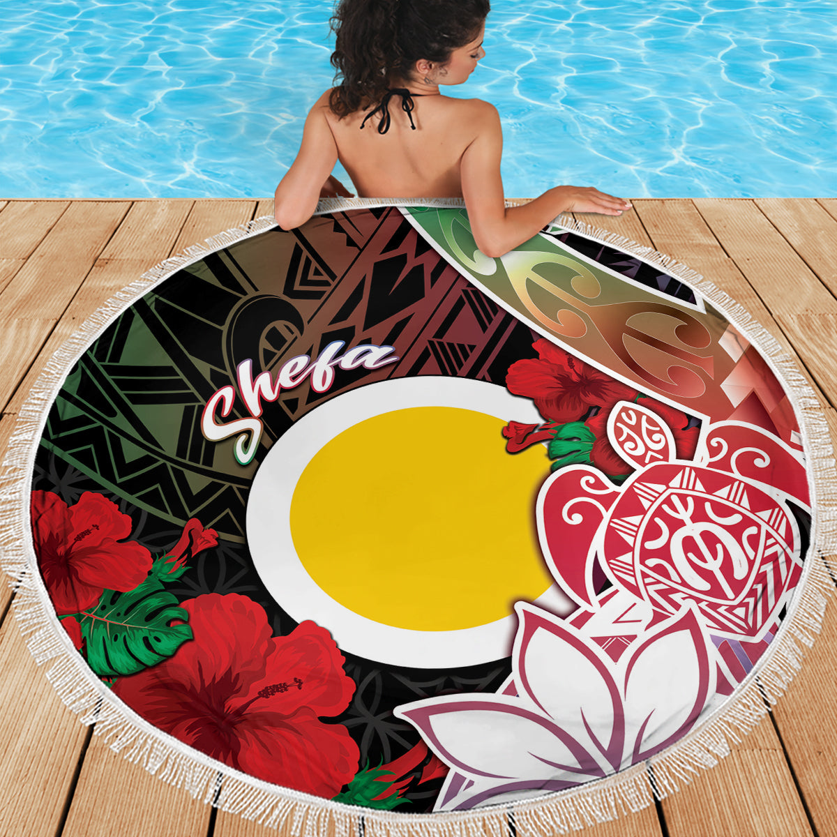 Vanuatu Shefa Day Beach Blanket Floral Pattern LT05 - Polynesian Pride