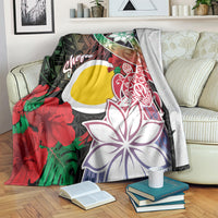 Vanuatu Shefa Day Blanket Floral Pattern LT05 Black - Polynesian Pride