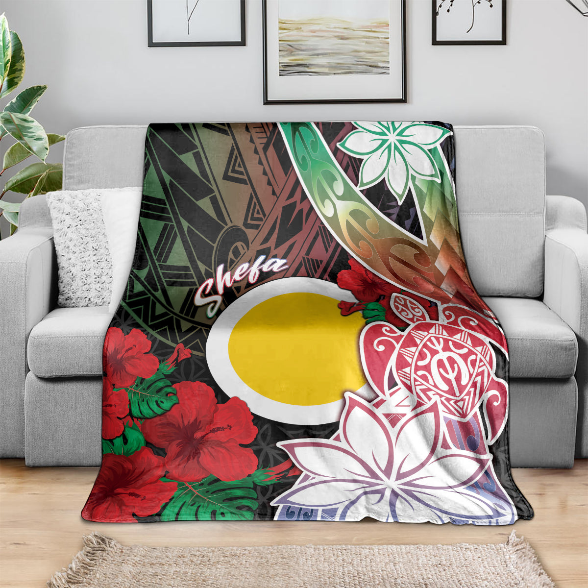 Vanuatu Shefa Day Blanket Floral Pattern LT05 - Polynesian Pride