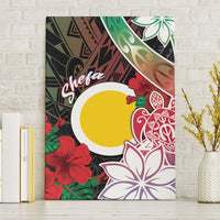 Vanuatu Shefa Day Canvas Wall Art Floral Pattern LT05 Without Frame Black - Polynesian Pride