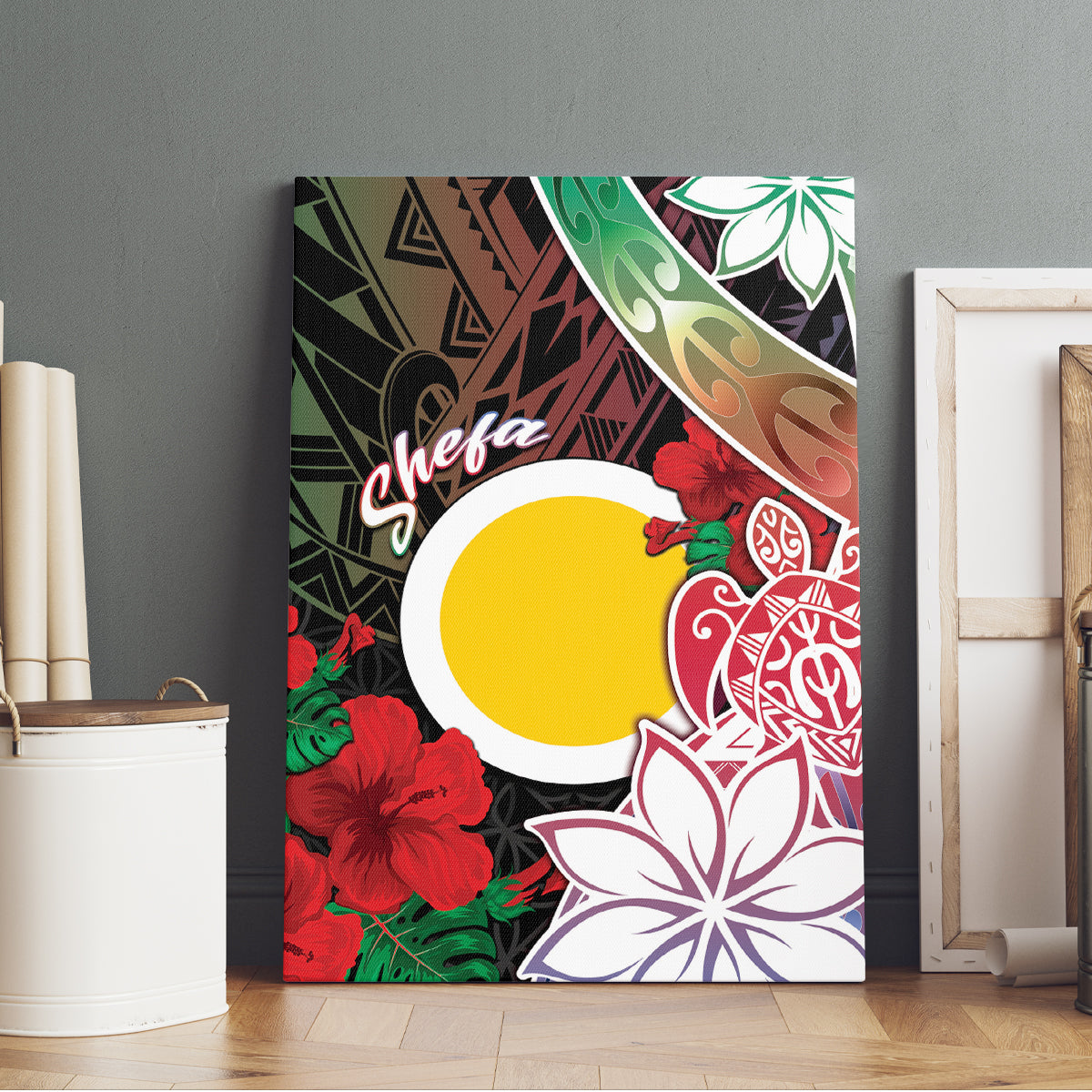 Vanuatu Shefa Day Canvas Wall Art Floral Pattern LT05 - Polynesian Pride