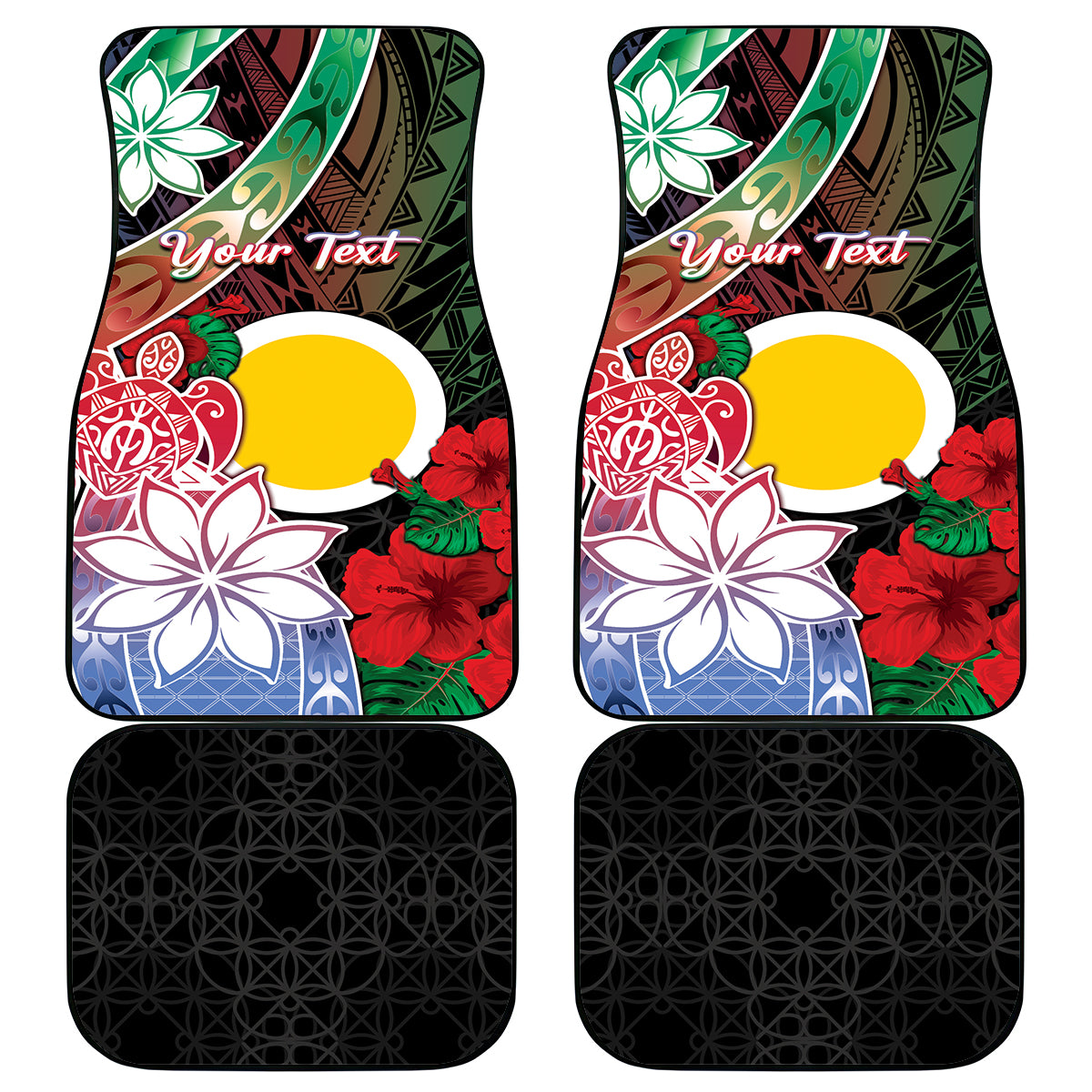 Personalised Vanuatu Shefa Day Car Mats Floral Pattern LT05 - Polynesian Pride