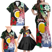 Personalised Vanuatu Shefa Day Family Matching Off Shoulder Maxi Dress and Hawaiian Shirt Floral Pattern LT05 - Polynesian Pride