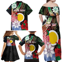 Personalised Vanuatu Shefa Day Family Matching Off Shoulder Maxi Dress and Hawaiian Shirt Floral Pattern LT05 - Polynesian Pride