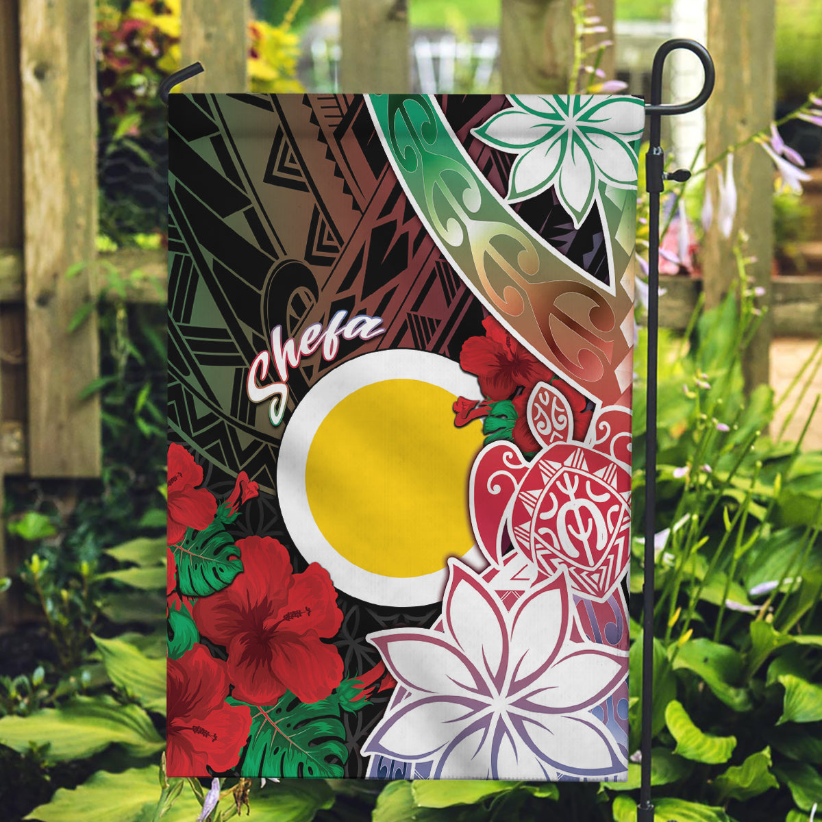 Vanuatu Shefa Day Garden Flag Floral Pattern