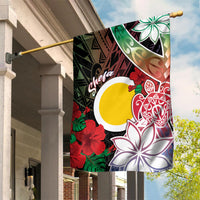Vanuatu Shefa Day Garden Flag Floral Pattern LT05 House Flag Black - Polynesian Pride