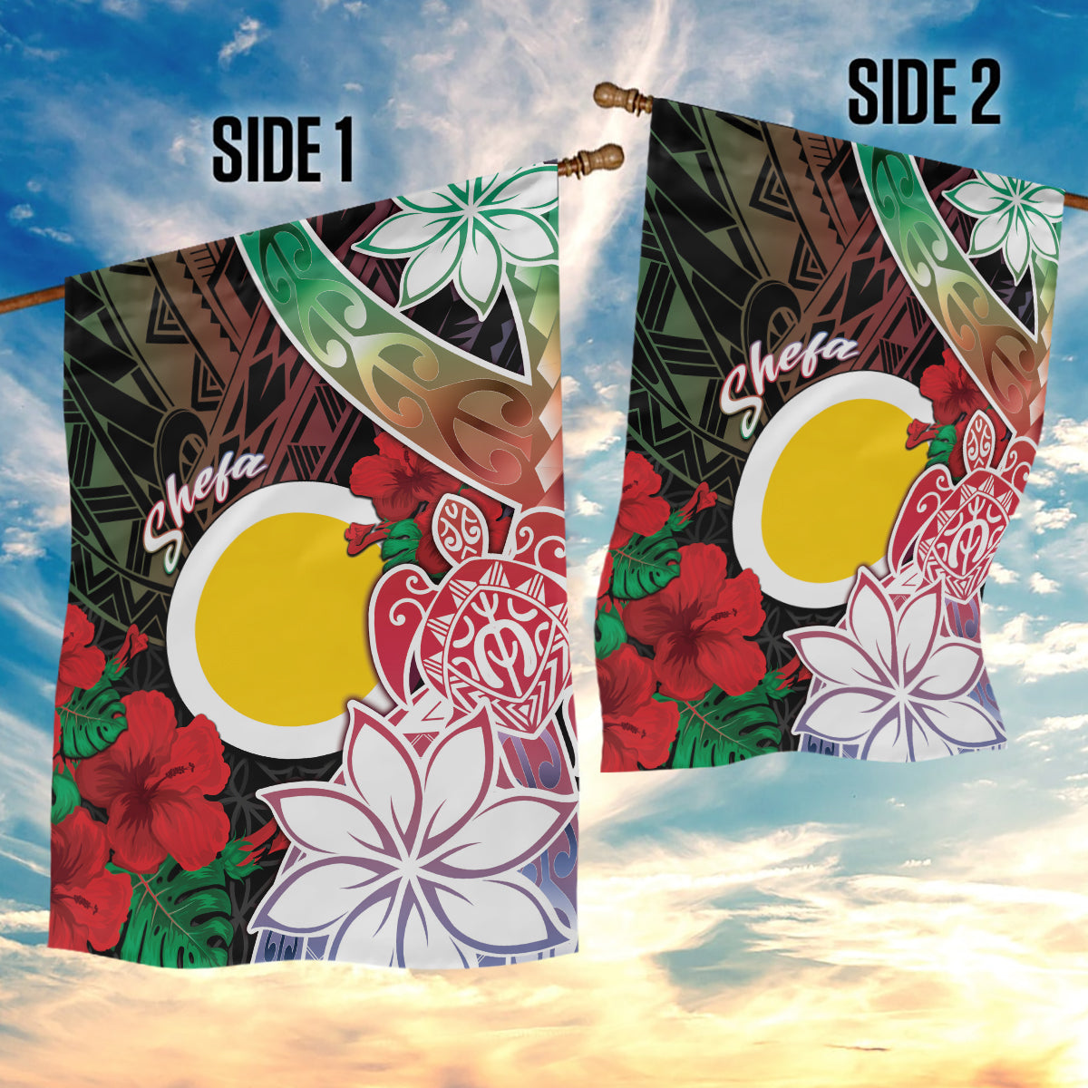 Vanuatu Shefa Day Garden Flag Floral Pattern LT05 - Polynesian Pride