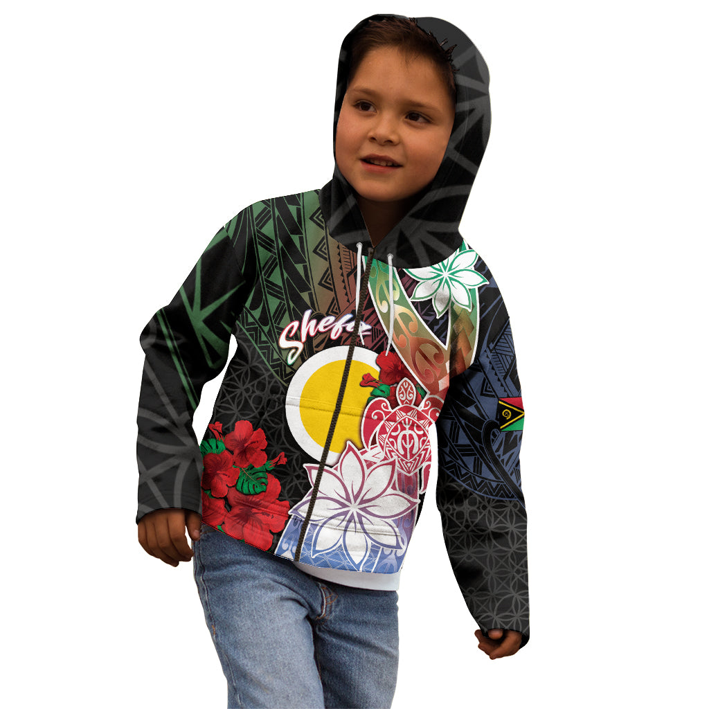 Personalised Vanuatu Shefa Day Kid Hoodie Floral Pattern