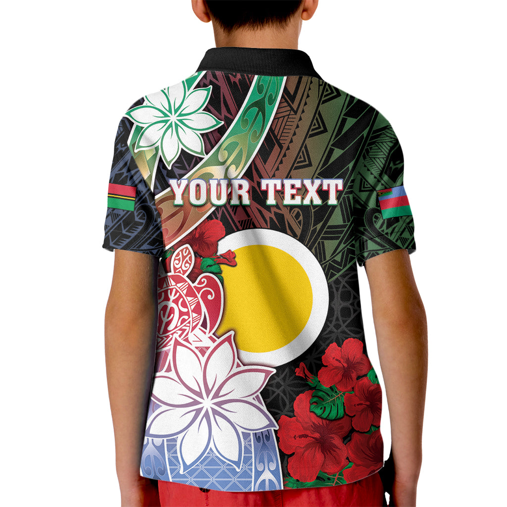 Personalised Vanuatu Shefa Day Kid Polo Shirt Floral Pattern