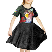 Personalised Vanuatu Shefa Day Kid Short Sleeve Dress Floral Pattern