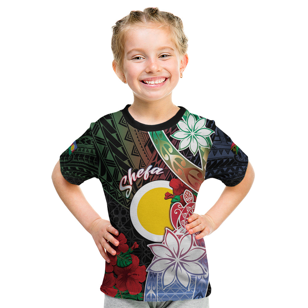 Personalised Vanuatu Shefa Day Kid T Shirt Floral Pattern