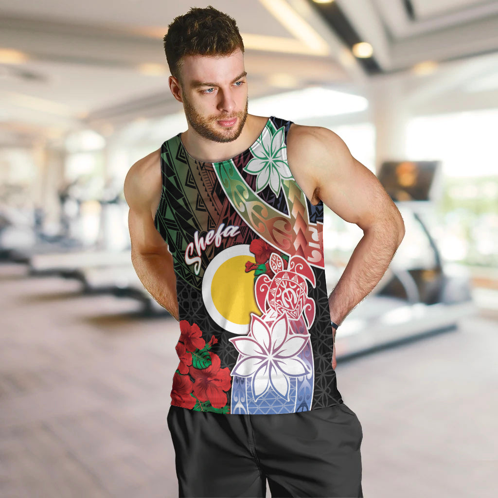 Personalised Vanuatu Shefa Day Men Tank Top Floral Pattern