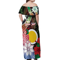 Personalised Vanuatu Shefa Day Off Shoulder Maxi Dress Floral Pattern LT05 - Polynesian Pride