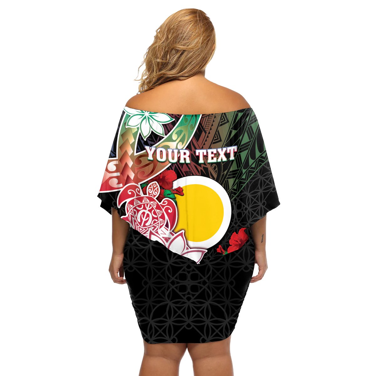 Personalised Vanuatu Shefa Day Off Shoulder Short Dress Floral Pattern LT05 - Polynesian Pride