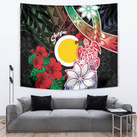 Vanuatu Shefa Day Tapestry Floral Pattern LT05 Black - Polynesian Pride