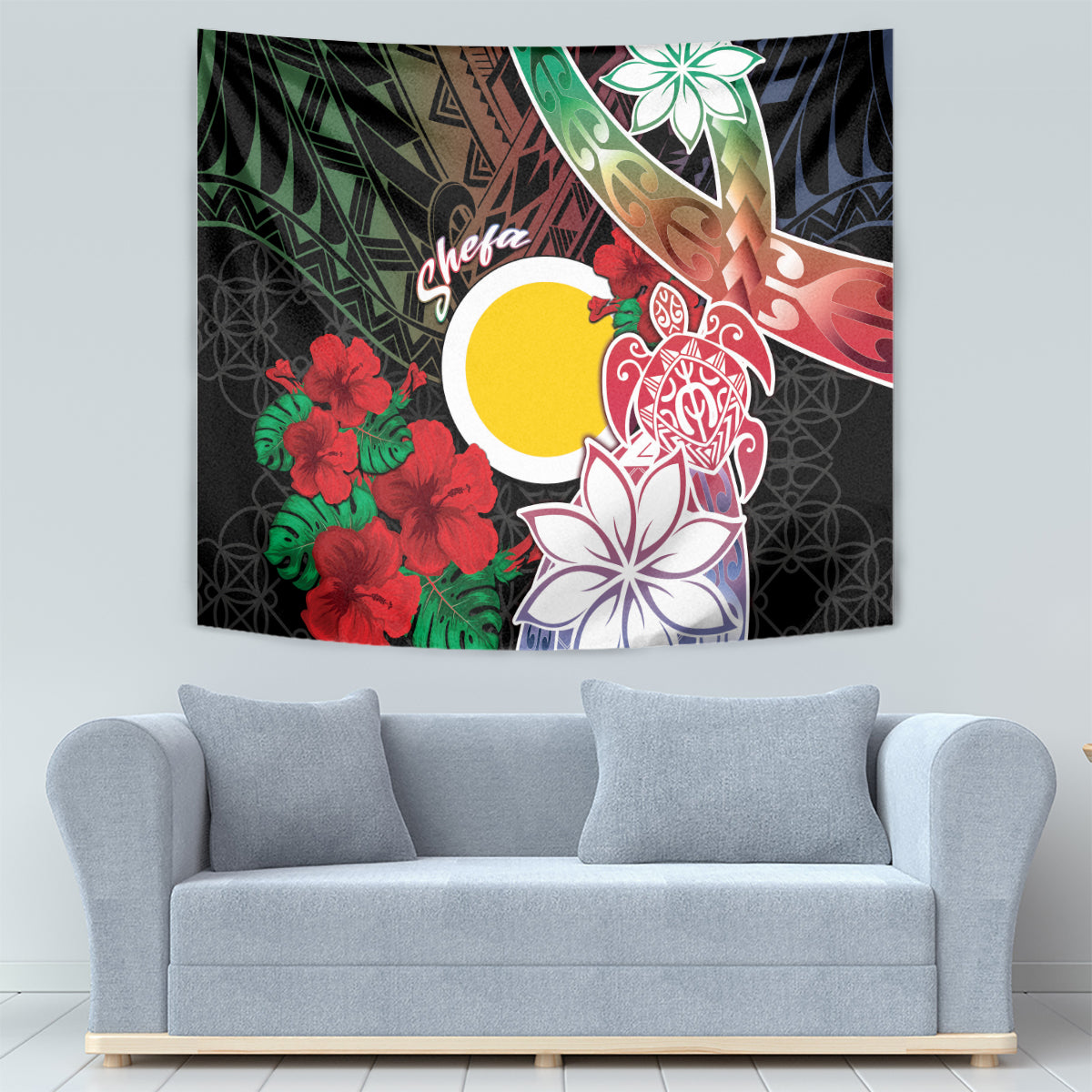 Vanuatu Shefa Day Tapestry Floral Pattern LT05 - Polynesian Pride